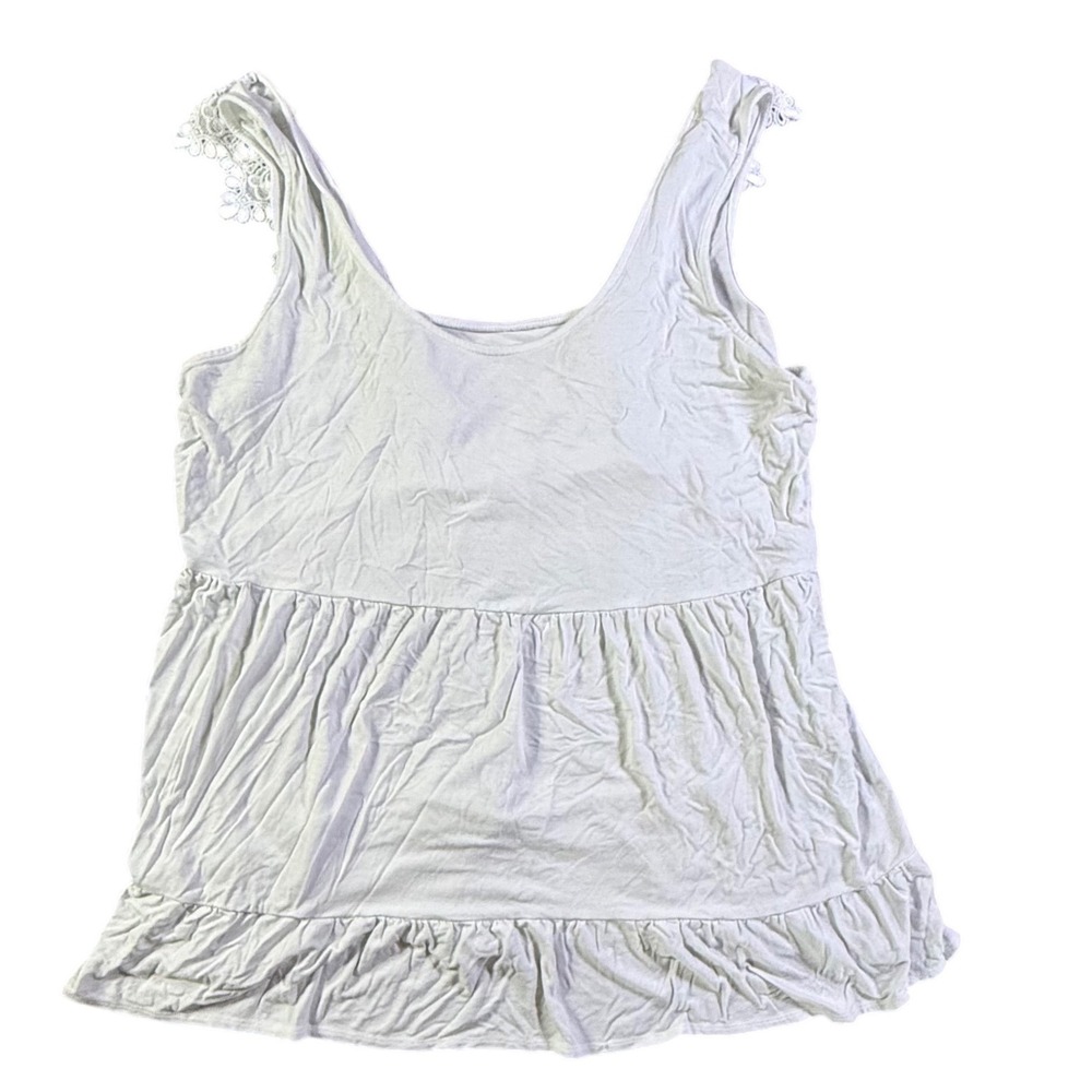 Torrid Super Soft Knit Tank Top Sleeveless Lace‎ Trim Babydoll Blouse